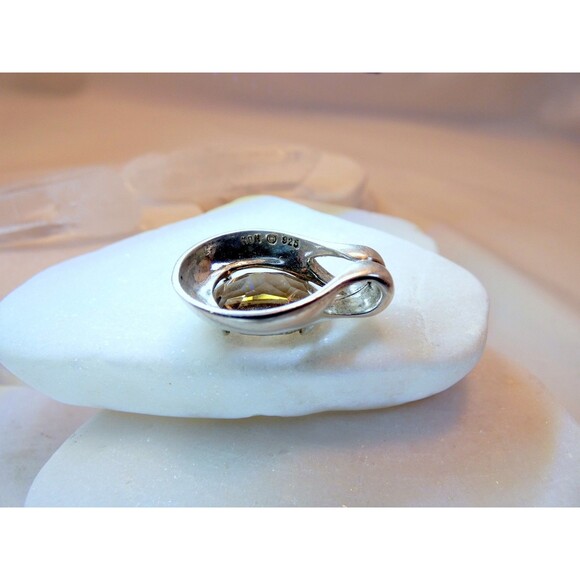 Natural Smokey Quartz Gemstone 925 Sterling Silver Jewelry Pendant Modernist - Picture 7 of 9